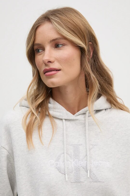 Bavlnené šaty Calvin Klein Jeans sivá J20J224685