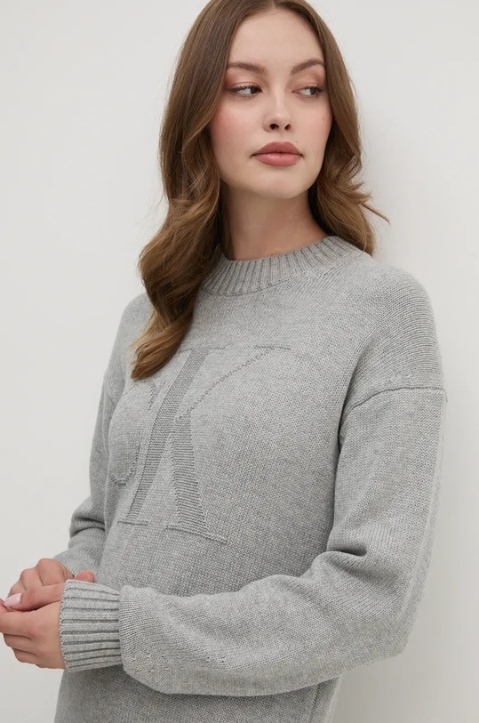 Calvin Klein Jeans sukienka z domieszką wełny szary J20J224923