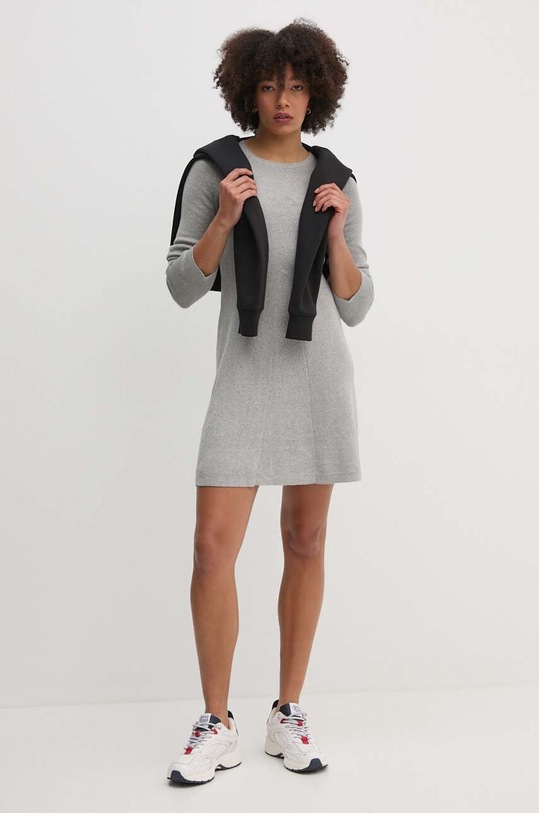 Bombažna obleka Calvin Klein Jeans J20J224156 siva AW24