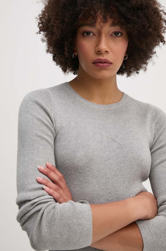 Bombažna obleka Calvin Klein Jeans siva J20J224156