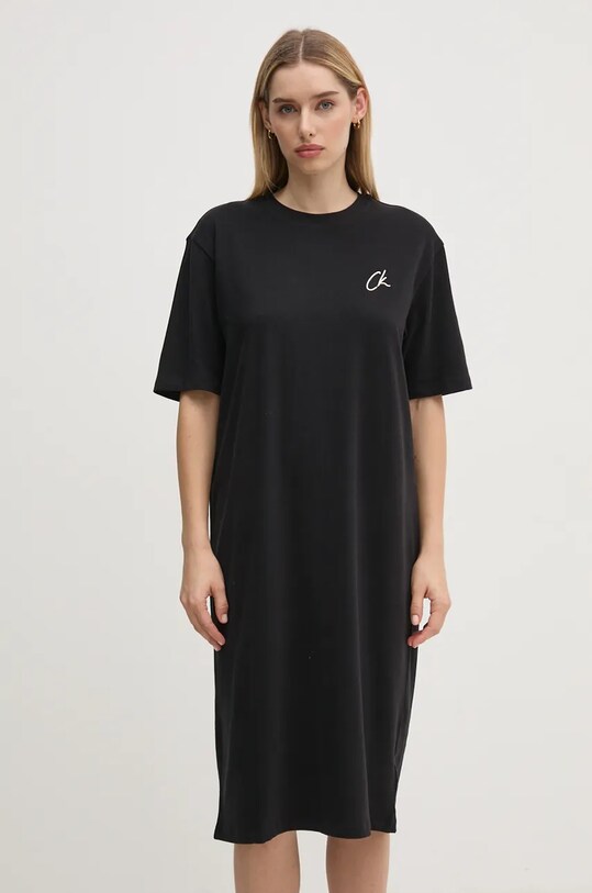 Calvin Klein Jeans sukienka bawełniana casual czarny J20J224160