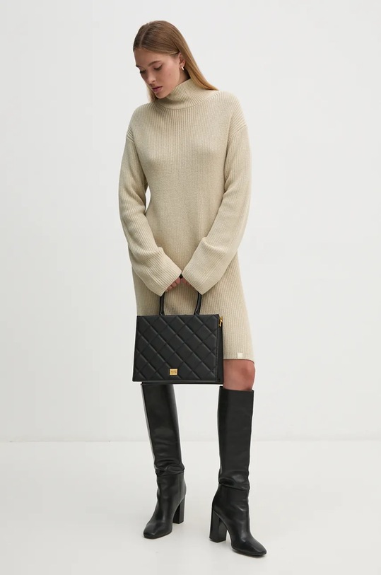 Calvin Klein Jeans sukienka J20J224662 beżowy AW24