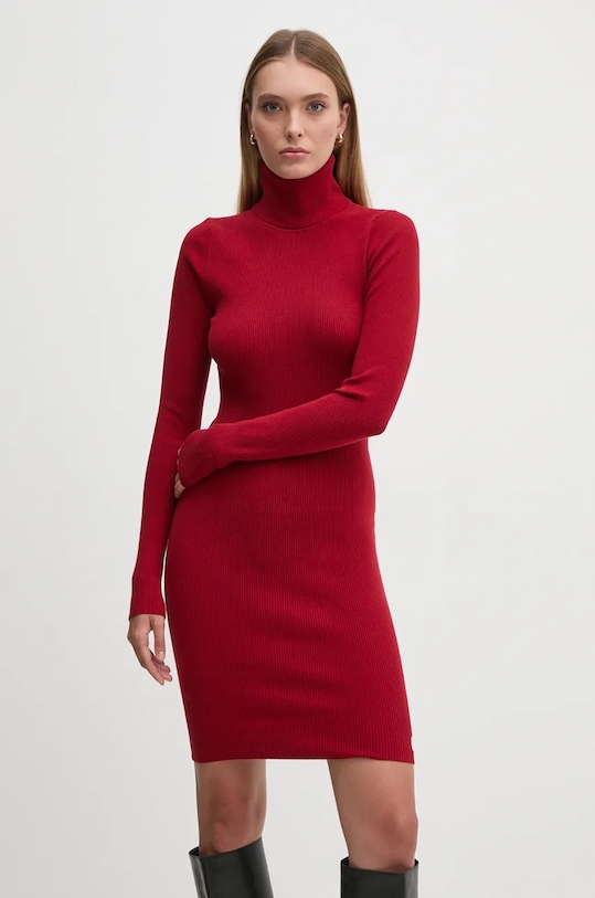 Φόρεμα Calvin Klein Jeans με ελαστάν κόκκινο J20J224150