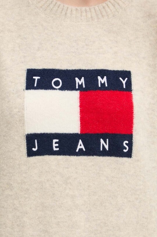 Tommy Jeans rochie din amestec de lana DW0DW18719 bej