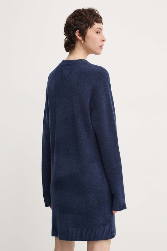 Îmbrăcăminte Tommy Jeans rochie din amestec de lana DW0DW18719 bleumarin
