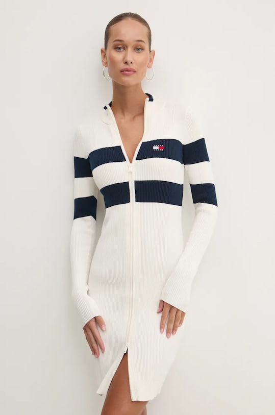 Šaty Tommy Jeans mini béžová DW0DW18720