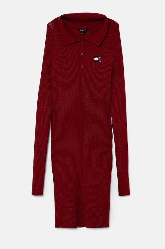 Tommy Jeans rochie fixat burgundia DW0DW18734