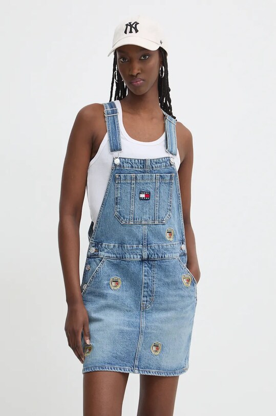 Дънкова рокля Tommy Jeans еластичен син DW0DW19639