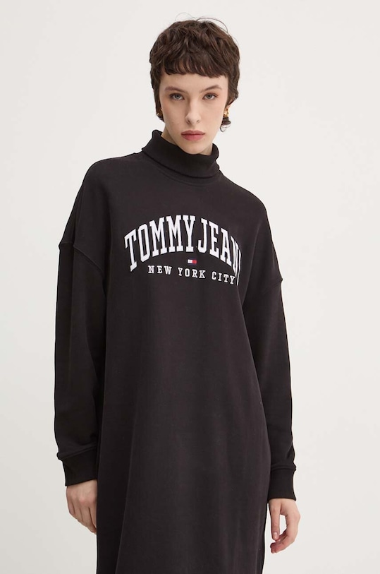 Tommy Jeans sukienka bawełniana czarny DW0DW19808