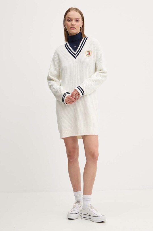 Šaty Tommy Jeans DW0DW19810 béžová AW24