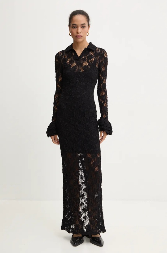 MSGM sukienka 3742MDA16.247624 czarny AW24