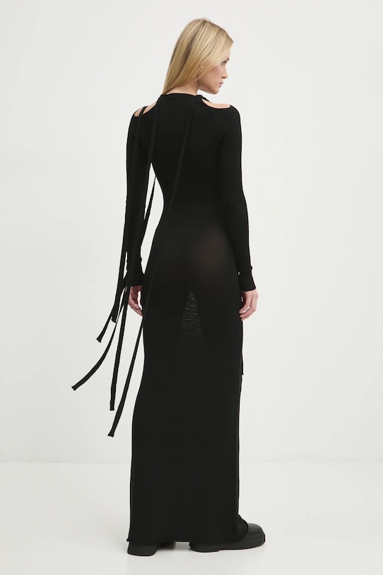 Îmbrăcăminte Y/Project rochie MULTISCARF LONG SLEEVE KNIT DRESS 106DR008 negru