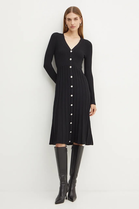 Šaty Morgan RMATISS pletenina čierna RMATISS