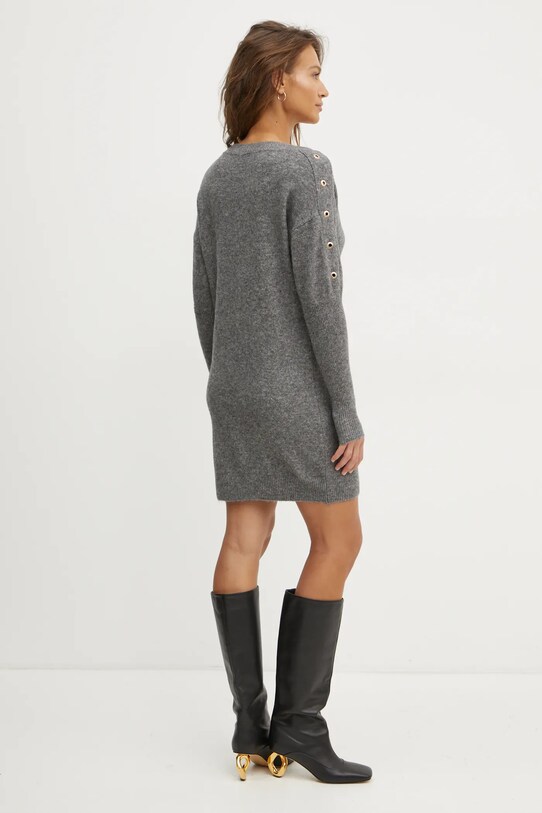 Šaty s prímesou vlny Morgan RMHIVER RMHIVER sivá AW24