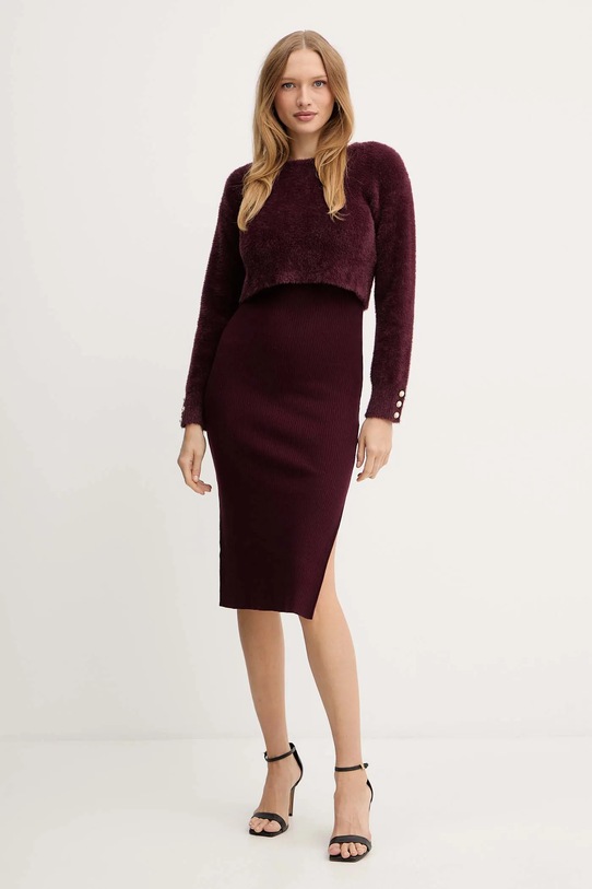 Morgan sukienka i sweter RMONA RMONA bordowy NC25