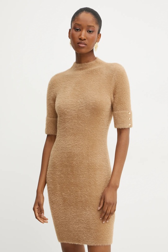 Šaty Morgan RMORIK pletenina hnedá RMORIK