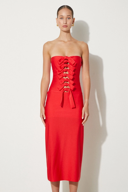 Coperni dress Jersey Knot Gala tied neckline red COPR110BIS545