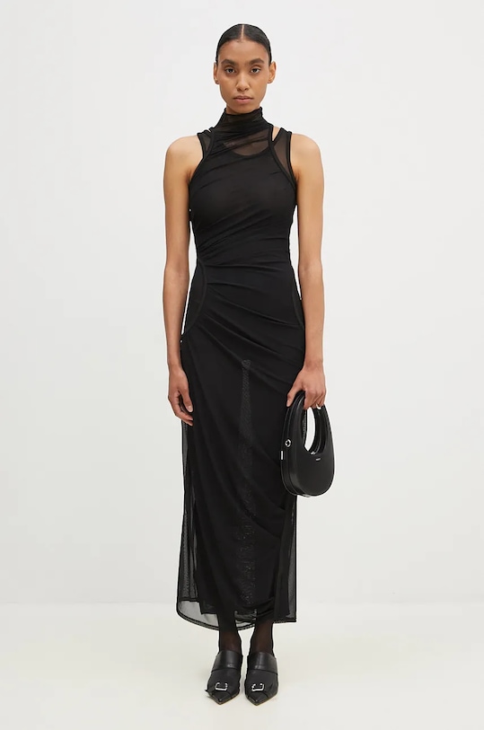 Obleka Coperni Mesh Dress COPR107557 črna