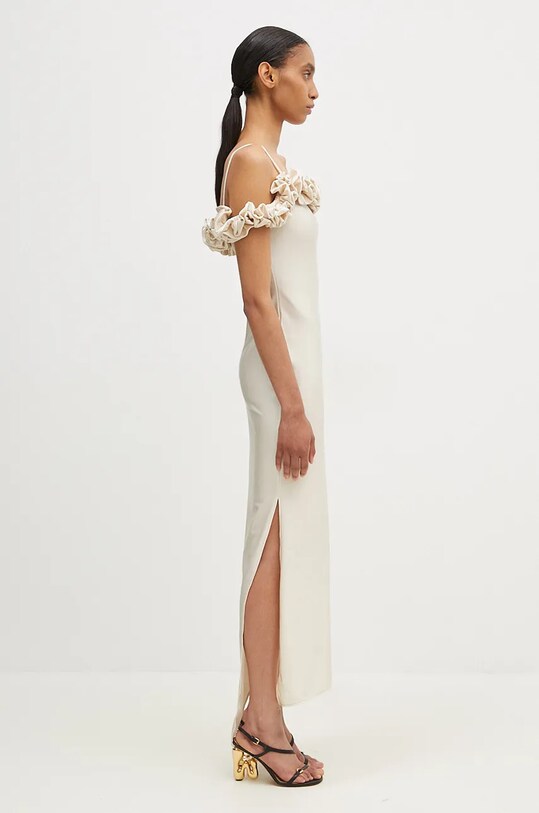 Šaty Coperni Ruffle Dress béžová COPR113545