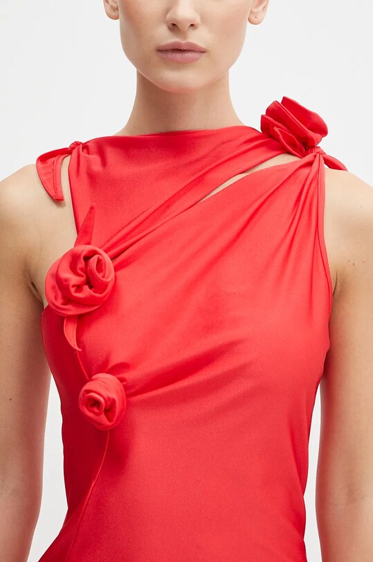 Haljina Coperni Asymmetric Flower Gown crvena COPR44545