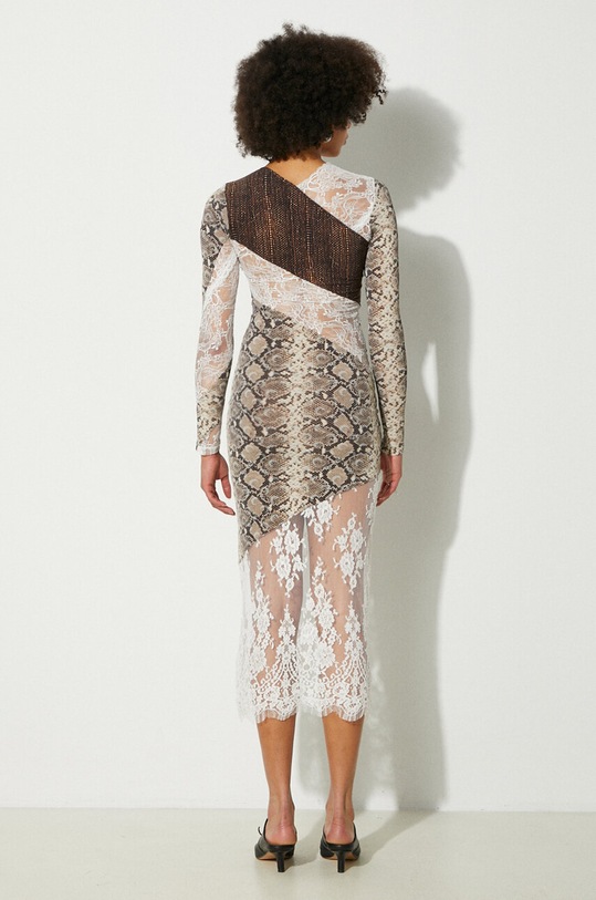 Платье Marine Serre Upcycled T-Shirts And Lace T-Shirt Dress WDR294A мультиколор AW24