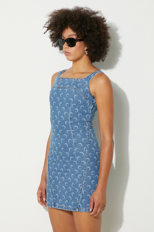 Φόρεμα τζιν Marine Serre Moon Laser Denim Mini Dress μπλε WDR056A