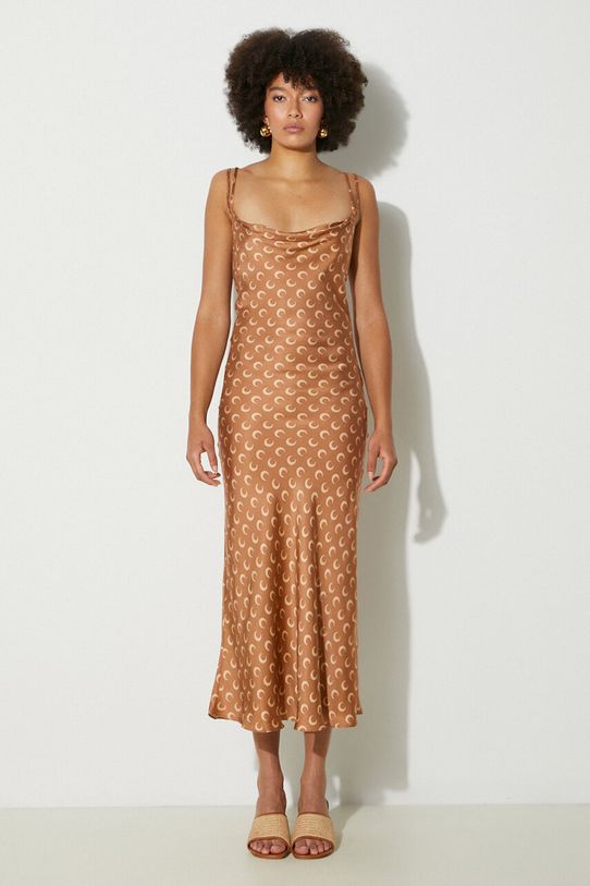 Marine Serre vestito Moon Printed Flou Long Slip Dress