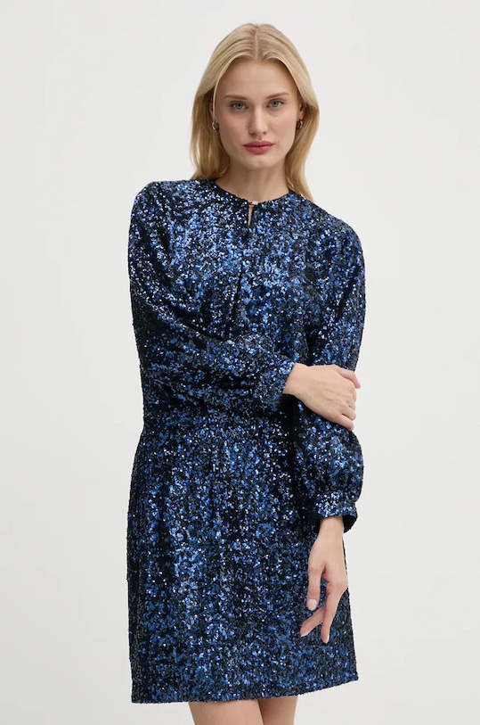 Odzież ZADIG&VOLTAIRE sukienka z domieszką jedwabiu WWDR01365 niebieski