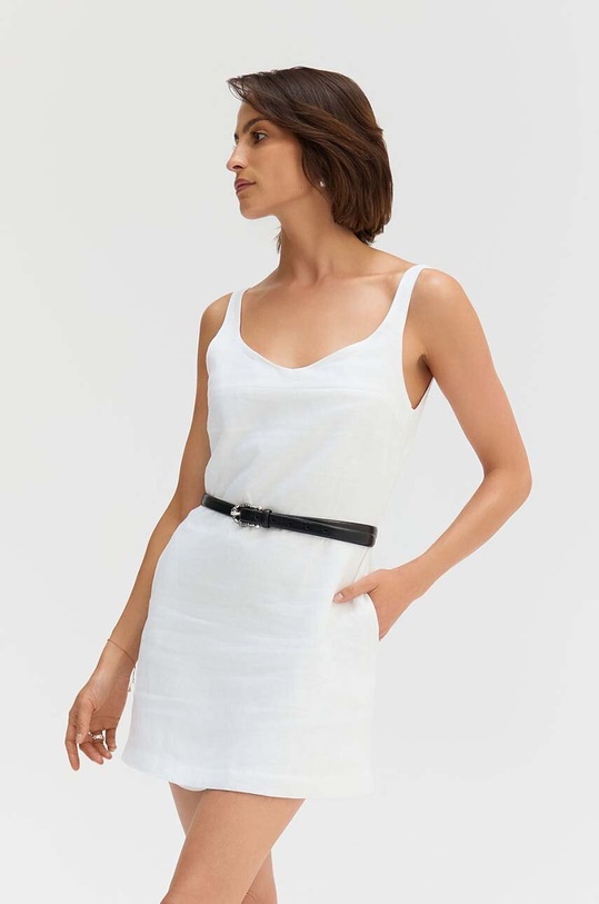 Saint Body rochie din in mini alb SB.559