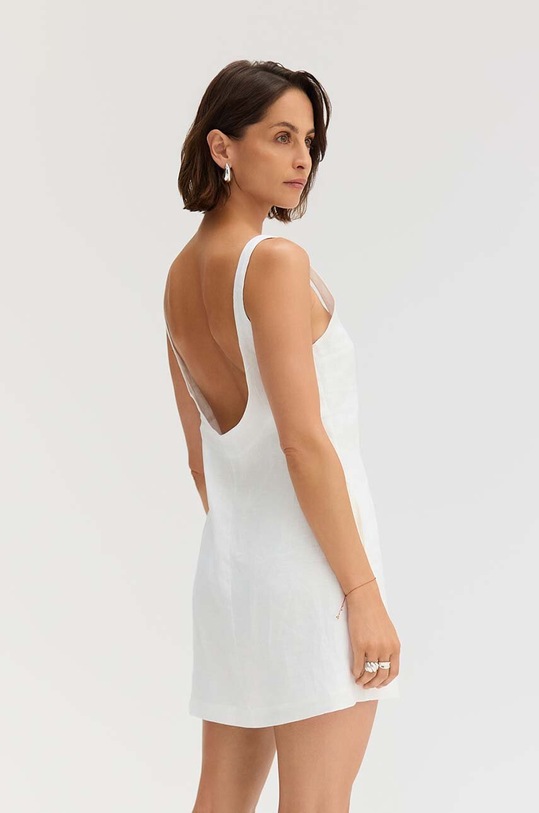 Saint Body rochie din in SB.559 alb AW24