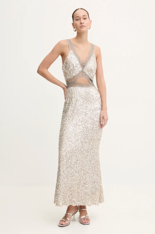 Never Fully Dressed rochie Mimi Dress maxi argintiu NFDDR1656