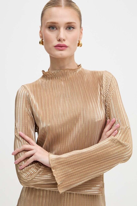 Never Fully Dressed vestito Gold Plisse Sophia Dress NFDDR1589 oro