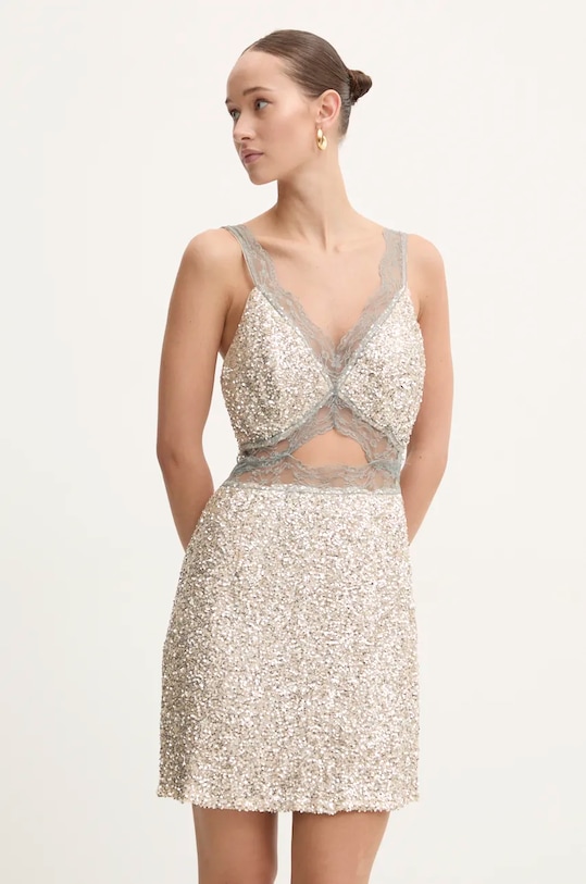 Never Fully Dressed rochie Mini Mimi Dress mini argintiu NFDDR1657