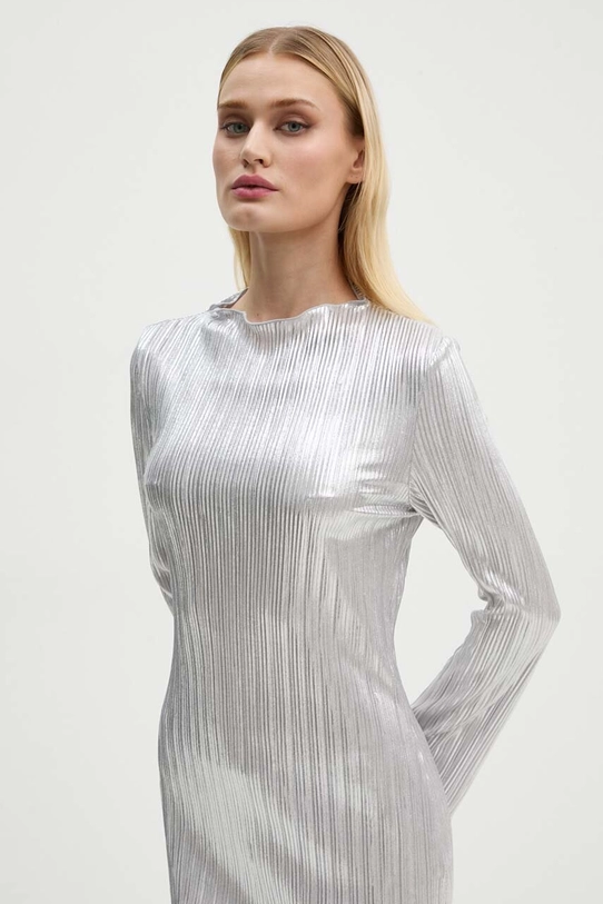 Сукня Never Fully Dressed Silver Plisse Sophia NFDDR1588 срібний AW24