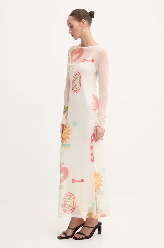 Šaty Never Fully Dressed Sundazed Summer Mesh Dress maxi béžová NFDDR1690