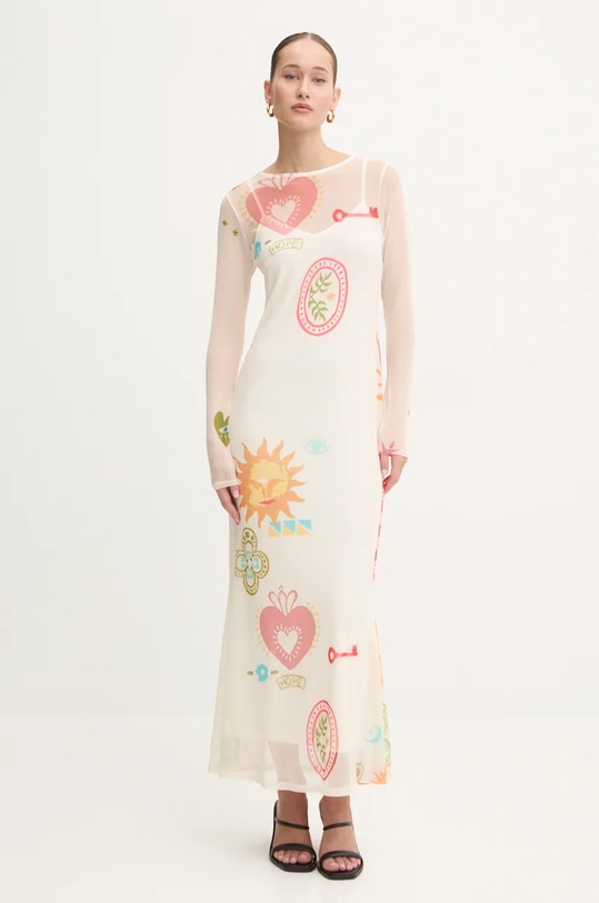 Šaty Never Fully Dressed Sundazed Summer Mesh Dress NFDDR1690 béžová AW24