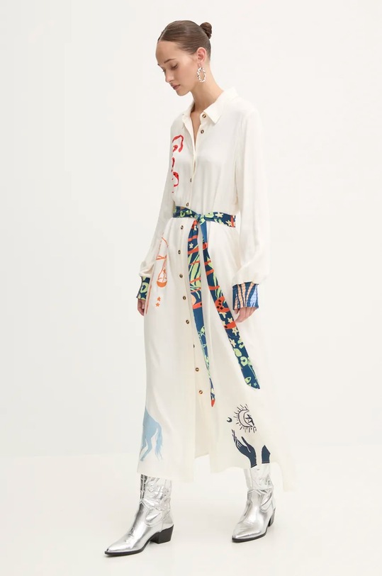 Šaty Never Fully Dressed Mystical Shirt Dress maxi béžová NFDDR1584