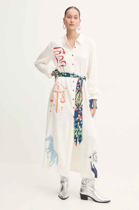 Šaty Never Fully Dressed Mystical Shirt Dress NFDDR1584 béžová AW24