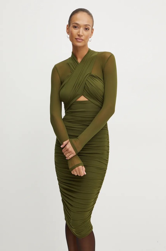 Bardot rochie ALIYAH maxi verde 56305DB