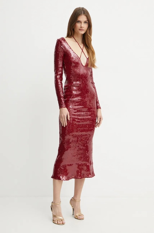 Îmbrăcăminte Bardot rochie VERONA 58859DB burgundia