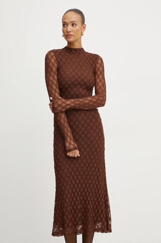 Oblečenie Šaty Bardot OLA 59476DB hnedá