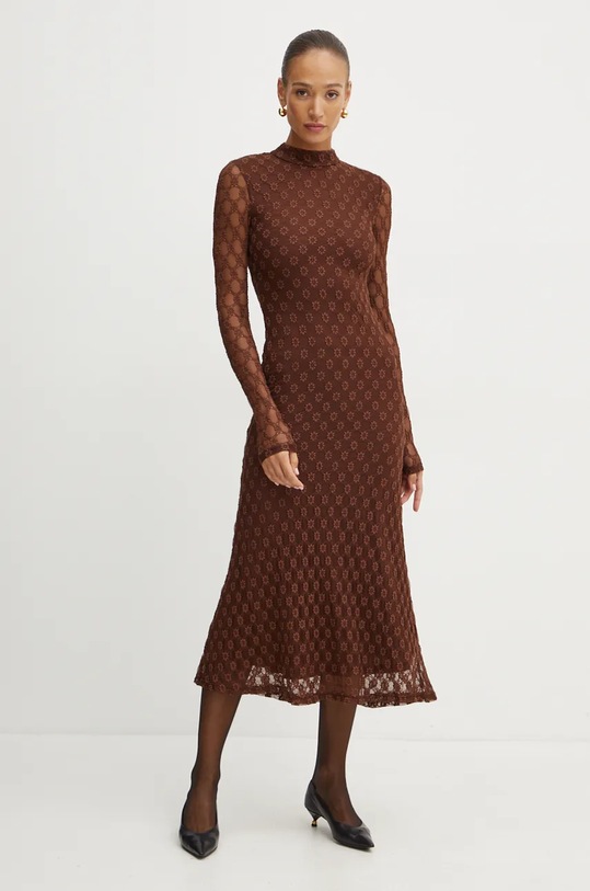 Šaty Bardot OLA hnedá 59476DB