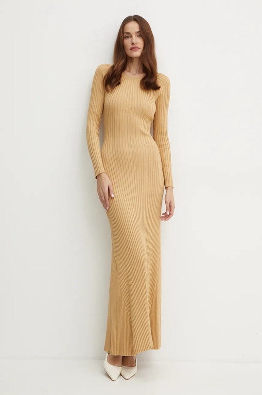 Bardot rochie AMARO maxi bej 59510DB