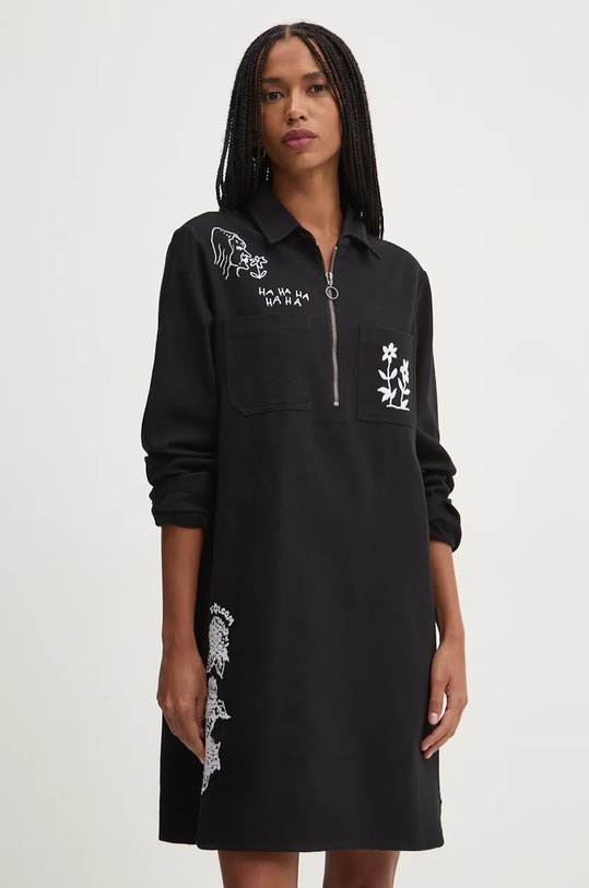Džínové šaty Volcom x KEUTCHI mini černá B1332413