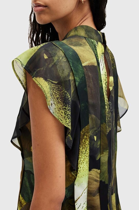 AllSaints rochie FLEUR W027DB verde AW24