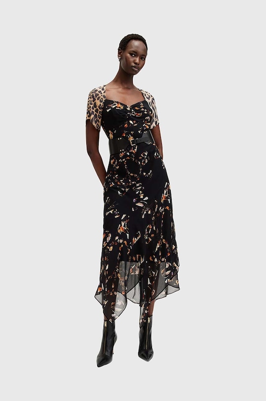 Îmbrăcăminte AllSaints rochie LEAH W051DB negru