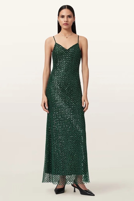 AllSaints rochie CHANTELLE verde W062DB