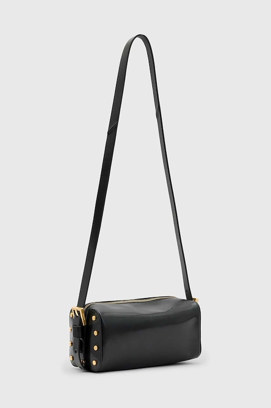 Kožená kabelka AllSaints MIRO BARREL W064XB černá AW24
