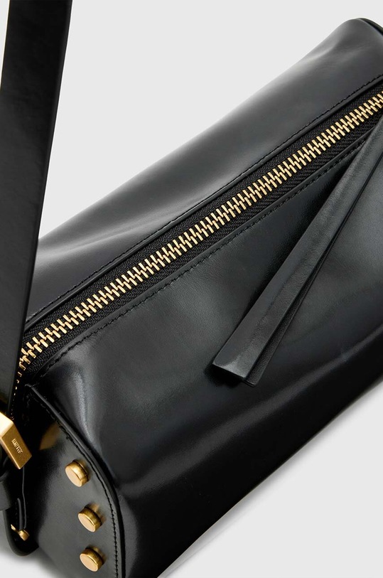 Kožená kabelka AllSaints MIRO BARREL W064XB černá