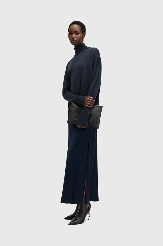 Obleka in volneni pulover AllSaints NEO W080DB mornarsko modra